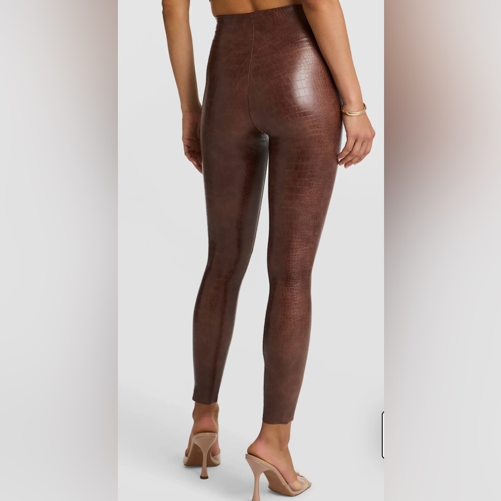 Commando leggings Faux Leather Croc-Embossed size Large LIKE NEW brown - Picture 3 of 17